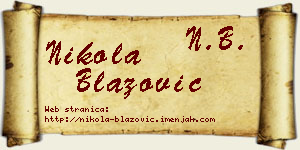 Nikola Blažović vizit kartica